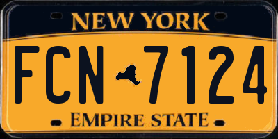 NY license plate FCN7124