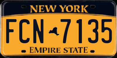 NY license plate FCN7135