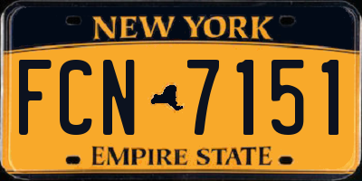 NY license plate FCN7151