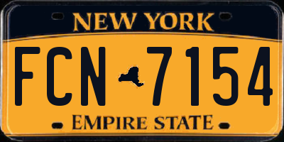 NY license plate FCN7154