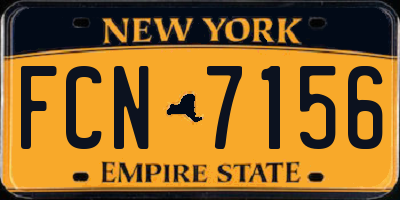 NY license plate FCN7156