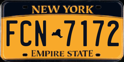 NY license plate FCN7172