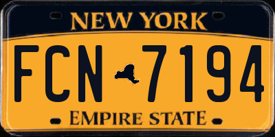 NY license plate FCN7194