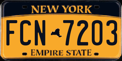 NY license plate FCN7203