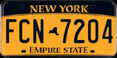 NY license plate FCN7204
