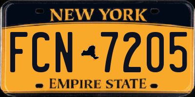 NY license plate FCN7205