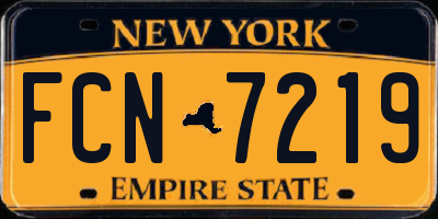NY license plate FCN7219