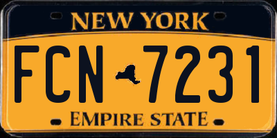 NY license plate FCN7231
