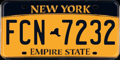 NY license plate FCN7232