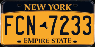 NY license plate FCN7233