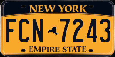 NY license plate FCN7243