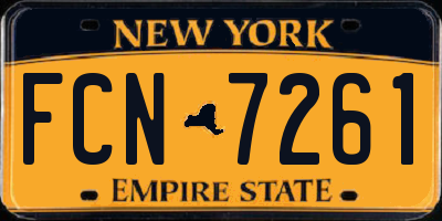 NY license plate FCN7261