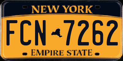 NY license plate FCN7262