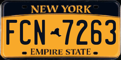 NY license plate FCN7263
