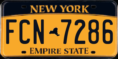 NY license plate FCN7286
