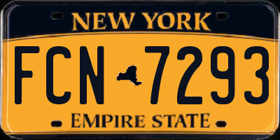 NY license plate FCN7293