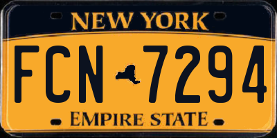 NY license plate FCN7294