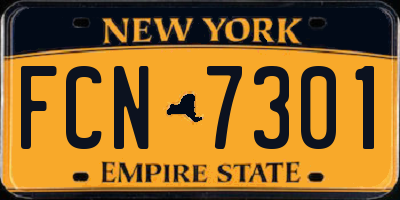 NY license plate FCN7301