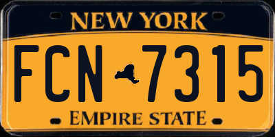 NY license plate FCN7315