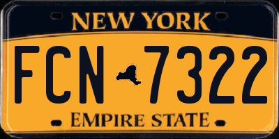 NY license plate FCN7322