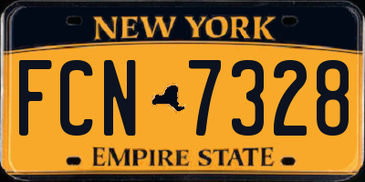 NY license plate FCN7328