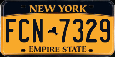 NY license plate FCN7329