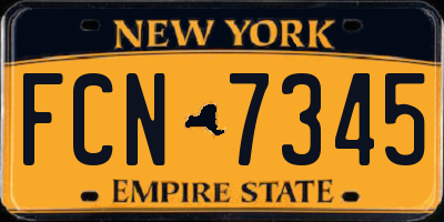 NY license plate FCN7345