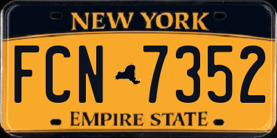 NY license plate FCN7352