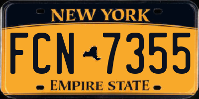 NY license plate FCN7355