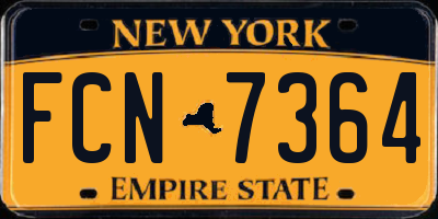 NY license plate FCN7364
