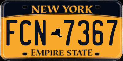 NY license plate FCN7367