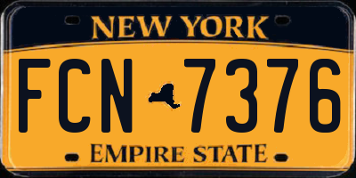 NY license plate FCN7376