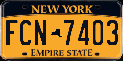 NY license plate FCN7403