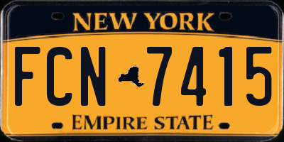 NY license plate FCN7415