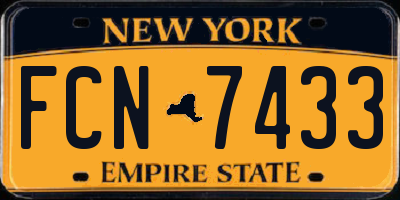 NY license plate FCN7433