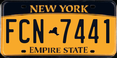 NY license plate FCN7441
