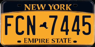 NY license plate FCN7445
