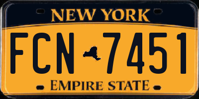 NY license plate FCN7451