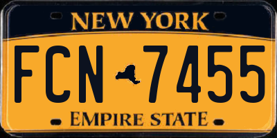 NY license plate FCN7455