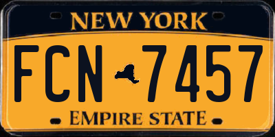 NY license plate FCN7457