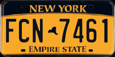 NY license plate FCN7461