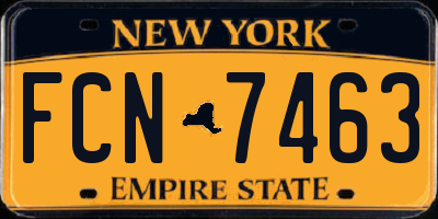 NY license plate FCN7463