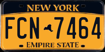 NY license plate FCN7464