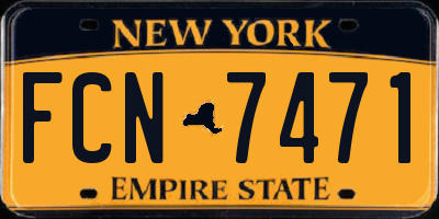 NY license plate FCN7471