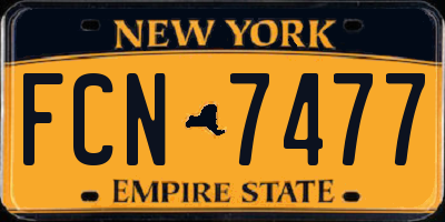 NY license plate FCN7477