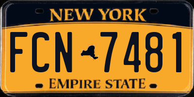NY license plate FCN7481