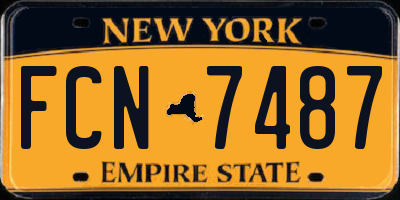 NY license plate FCN7487