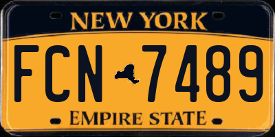 NY license plate FCN7489