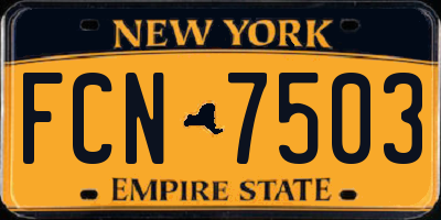 NY license plate FCN7503