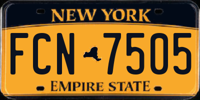 NY license plate FCN7505